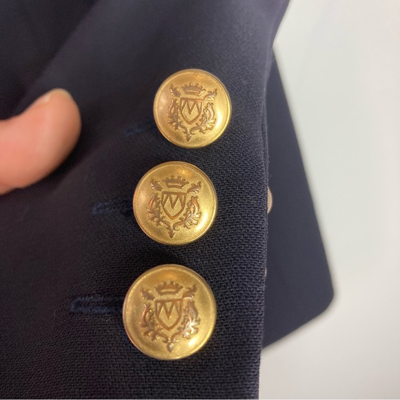 MARKS & SPENCER Vintage Navy with Gold Buttons Double-Breasted Jacket - Picture 6 of 16